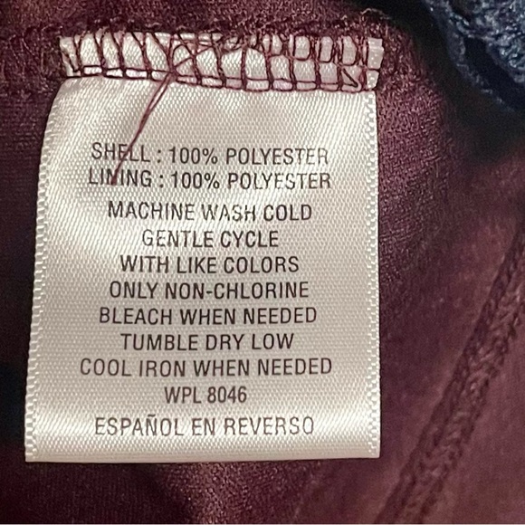 Charter Club Floral Lace Sleeveless Top - Burgundy and Navy Size Medium - Picture 4 of 4